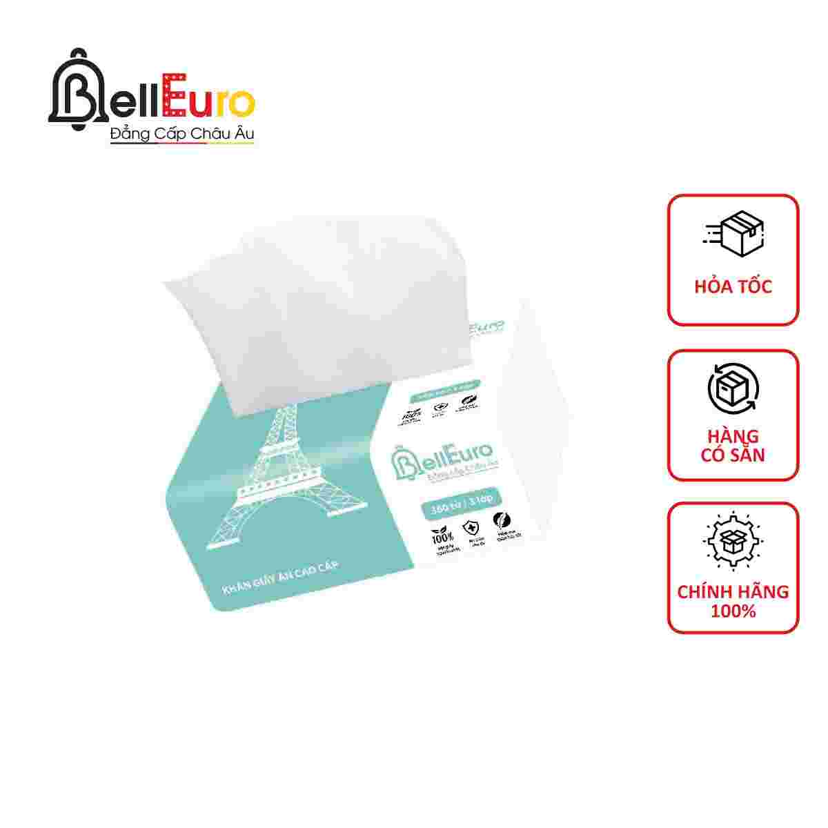 Bell Euro Khăn Giấy Ăn Cao Cấp 360 Tờ Xanh